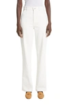 Loro Piana Releigh Straight Cotton Denim Jeans In 101b Marzipan White