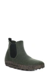 Asportuguesas Caia Chelsea Boot In 001 Military Green Tweed/ Felt