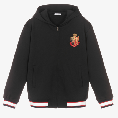 Dolce & Gabbana Boys Teen Blue Logo Zip Up Hoodie