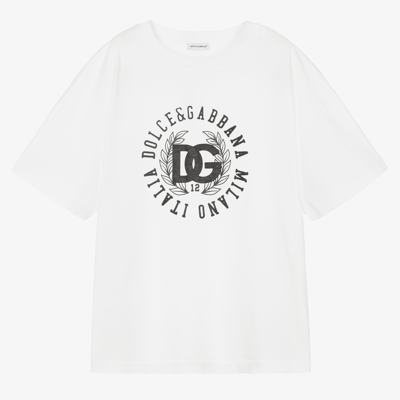 Dolce & Gabbana Teen Boys White Logo T-shirt