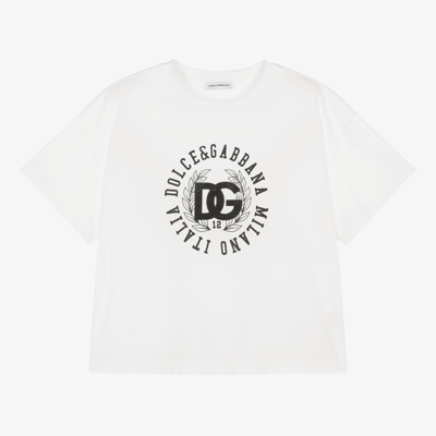 Dolce & Gabbana Kids' Boys White Cotton Logo T-shirt