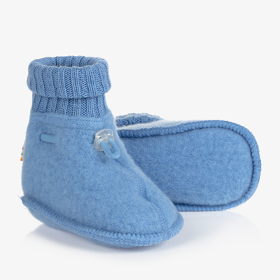 Joha Blue Merino Wool Baby Booties