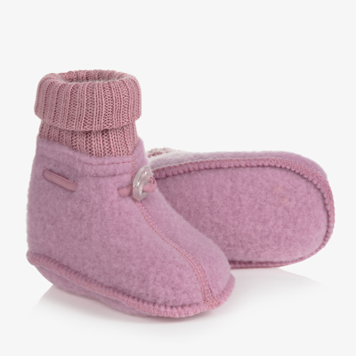 Joha Girls Pink Merino Wool Baby Booties