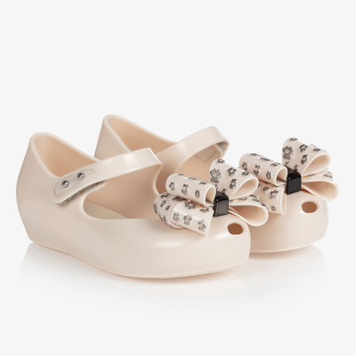 Mini Melissa Babies' Girls Ivory Bow Jelly Shoes