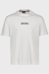 Zegna Mens  Natural Short Sleeve T Shirt In White