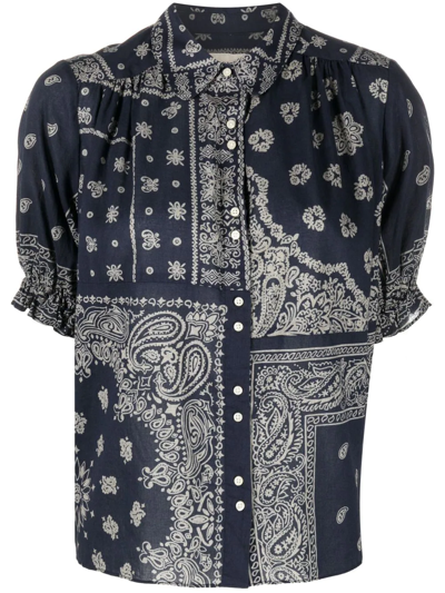 The Great Bandana-print Short-sleeved Shirt In Blue