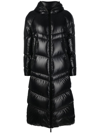 Moncler Chanon Hooded Quilted Coated-shell Coat In Nero