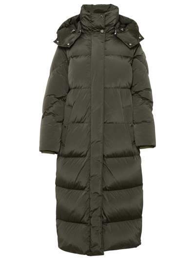 Woolrich Aurora Long Puffer Parka In Green