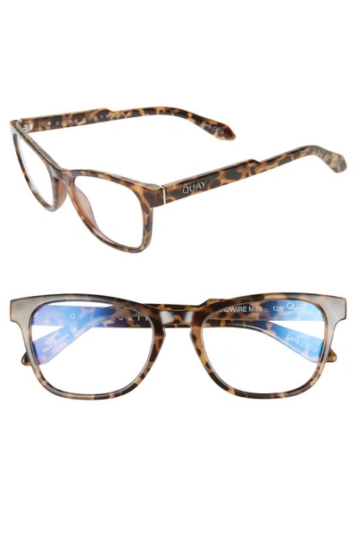 Quay Mini Hardwire 50mm Blue Light Filtering Optical Glasses In Tort/ Clear Blue Light