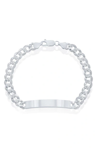 Simona Curb Chain Id Bracelet In Silver