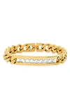 Hmy Jewelry Inlaid Crystal Id Bracelet In Yellow