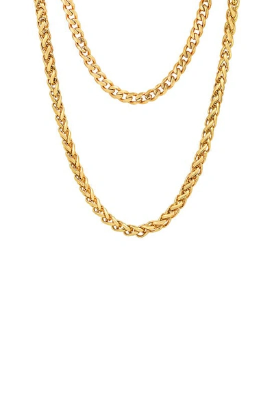 Hmy Jewelry Layered Curb Chain Necklace In Yellow