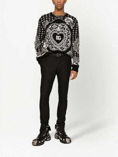 Dolce & Gabbana Sweater With Print In Black
