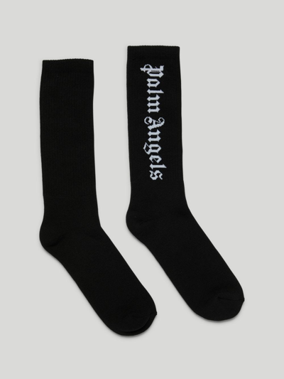 Palm Angels Logo Socks In Black