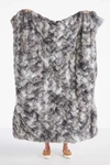 Anthropologie Luxe Faux Fur Throw Blanket In Grey