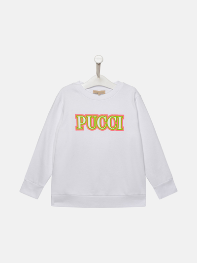 Emilio Pucci Kids' Cotton Sweatshirt In White