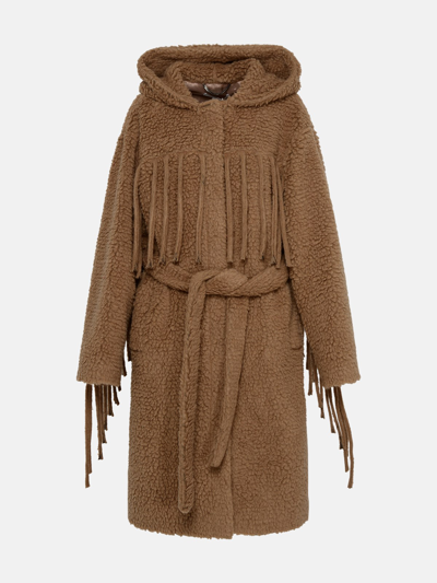 Stella Mccartney Wool Blend Teddy Coat In Brown