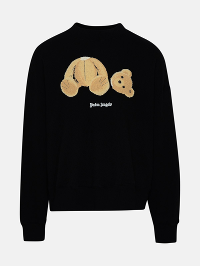 Palm Angels Kids' Broken Bear Cotton Sweatshirt In Black