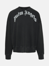 Palm Angels Felpa Classic Curved Logo In Black