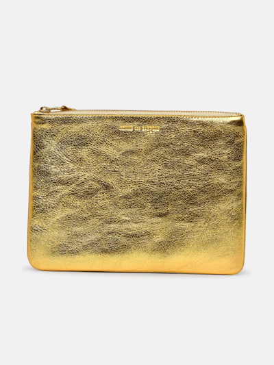 Comme Des Garçons Leather Envelope Bag In Gold