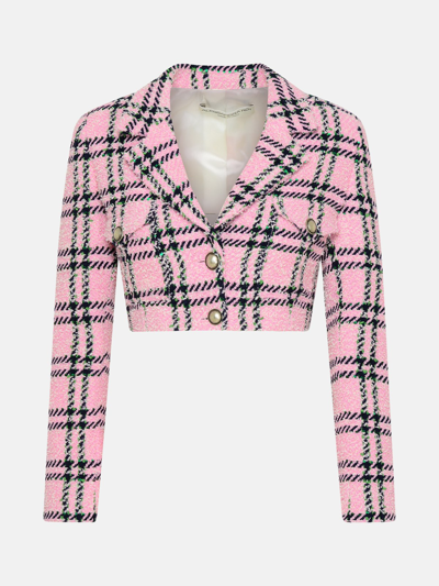 Alessandra Rich Wool Blend Blazer Jacket In Pink