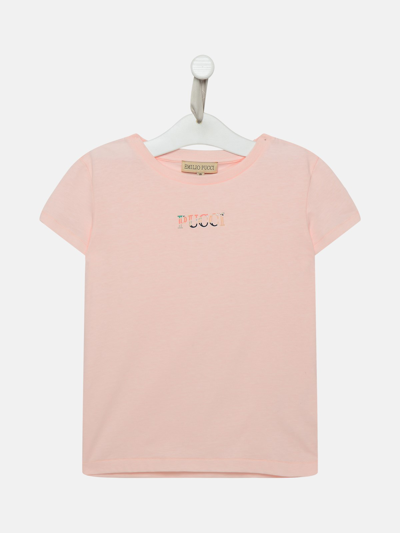 Emilio Pucci Kids' Cotton T-shirt In Pink
