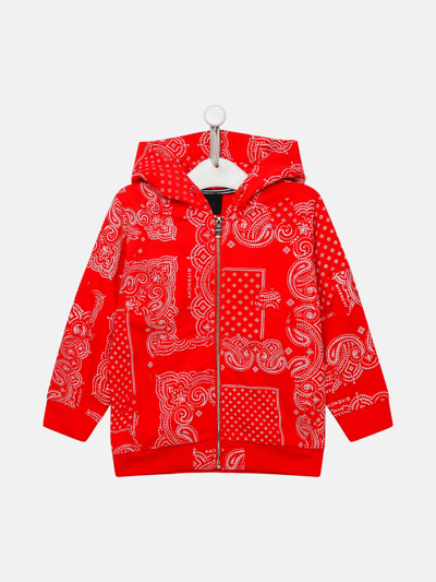 Givenchy Kids' Cotton Blend Sweatshirt In Red