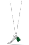 Sphera Milano Horn Charm Necklace In Silver
