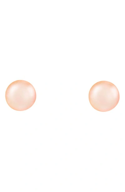 Splendid Pearls 14k Yellow Gold 5-5.5mm Pink Cultured Freshwater Pearl Stud Earrings
