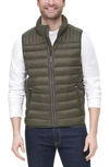 Tommy Hilfiger Packable Faux Down Vest In Olive