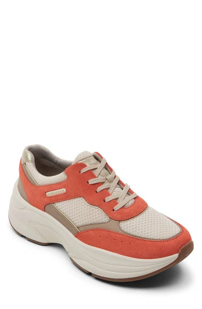 Rockport Prowalker Womens Leather Chunky Casual And Fashion Sneakers In Tan Orange
