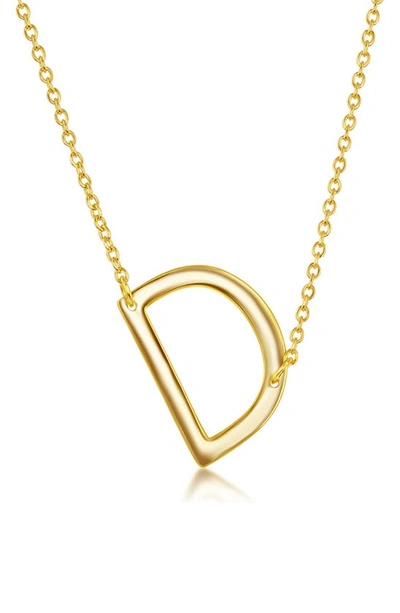 Simona Gold Plated Sterling Silver Sideways Initial Necklace In Gold