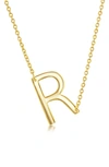 Simona Gold Plated Sterling Silver Sideways Initial Necklace In Gold - R