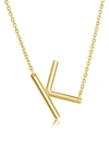Simona Gold Plated Sterling Silver Sideways Initial Necklace In Gold - K