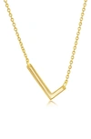 Simona Gold Plated Sterling Silver Sideways Initial Necklace In Gold - L