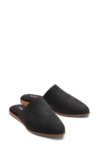Toms Jade Leather Flat In Black Leather