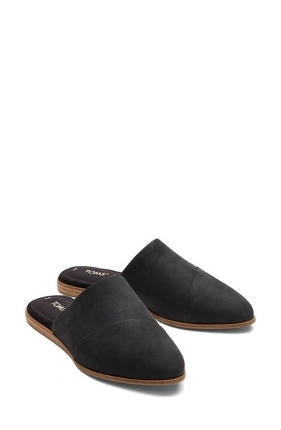 Toms Jade Leather Flat In Black