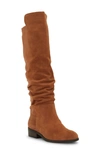 Lucky Brand Calypso Womens Pull On Leather Over-the-knee Boots In Ginger