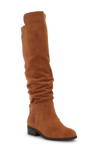 Lucky Brand Calypso Womens Pull On Leather Over-the-knee Boots In Ginger