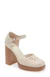 Jeffrey Campbell Star-man Platform Pump In Ivory Natural Stack