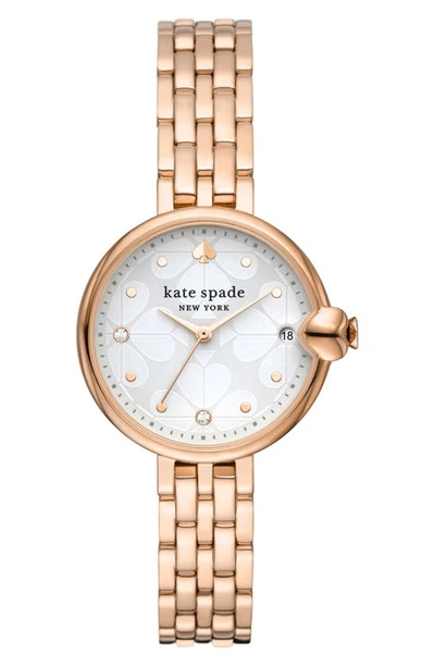 Kate Spade Chelsea Park Bracelet Watch, 32mm In White/rose Gold