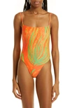 Simon Miller Linkky One Piece Swimsuit In Abstract Leaf Print