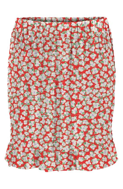 Vero Moda Women's Olea High Waisted Short Skirt In Cherry Tomato
