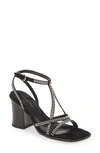 Dries Van Noten Leather-trimmed Embellished Suede Sandals In Qu128 Black900