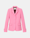 Lafayette 148 Woolsilk Crepe Threebutton Academy Blazer In Pink