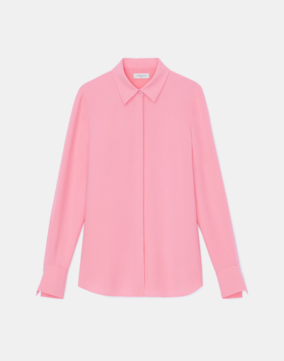 Lafayette 148 Silk Double Georgette Blouse In Pink