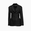 Alexander Wang Elasticated Logo-belt Blazer In Black