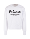 Alexander Mcqueen Man White Mcqueen Graffiti Oversize Sweatshirt In White/black