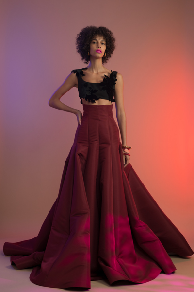 Bibhu Mohapatra Cady Top And Faille Skirt