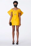 Carolina Herrera Crisscross Off-the-shoulder Bow-back Mini Dress
